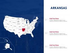 Arkansas map powerpoint presentation ppt template