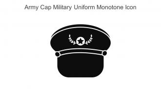 Army Cap Military Uniform Monotone Icon In Powerpoint Pptx Png And Editable Eps Format