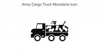 Army Cargo Truck Monotone Icon In Powerpoint Pptx Png And Editable Eps Format