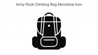Army Rock Climbing Bag Monotone Icon In Powerpoint Pptx Png And Editable Eps Format