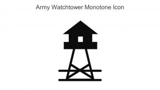 Army Watchtower Monotone Icon In Powerpoint Pptx Png And Editable Eps Format