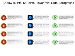 Arrow bullets 12 points powerpoint slide background