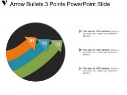 Arrow bullets 3 points powerpoint slide