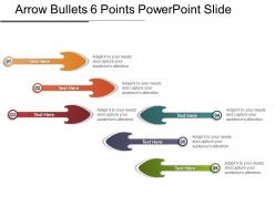 Arrow bullets 6 points powerpoint slide