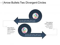 Arrow bullets two divergent circles
