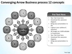 Arrow business powerpoint theme process 12 concepts cycle slides