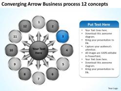 Arrow business powerpoint theme process 12 concepts cycle slides