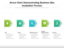 Arrow chart demonstrating business idea incubation process