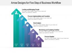 Arrow designs for five step of business workflow