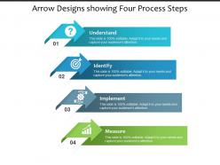 Arrow designs showing four process steps