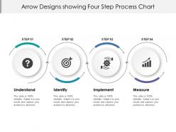 Arrow designs showing four step process chart
