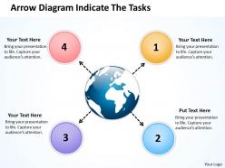 Arrow diagram indicate the tasks charts and networks powerpoint templates