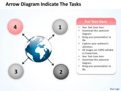 Arrow diagram indicate the tasks charts and networks powerpoint templates