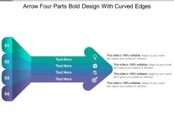 Arrow four parts bold design with curved edges