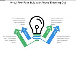 Arrow four parts bulb with arrows emerging out