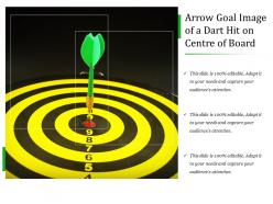Arrow goal image of a dart hit on centre of board
