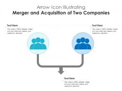 Arrow icon illustrating merger and acquisition of two companies