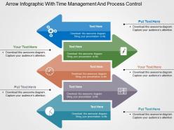 Arrow infographic with time management and process control flat powerpoint design