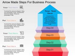 Arrow made steps for business process flat powerpoint design