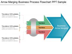 Arrow merging business process flowchart ppt sample