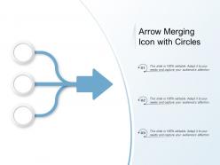 Arrow merging icon with circles