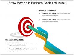 Arrow merging in business goals and target ppt slide design