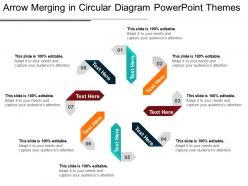 Arrow merging in circular diagram powerpoint themes