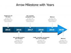 Arrow milestone with years