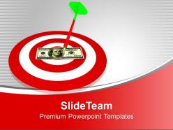 Arrow on dart dollar bill target powerpoint templates ppt themes and graphics 0113