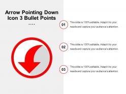 Arrow pointing down icon 3 bullet points