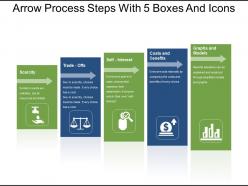 Arrow Process Steps With 5 Boxes And Icons