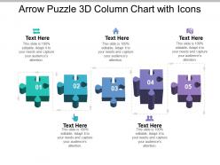 Arrow Puzzle 3d Column Chart With Icons