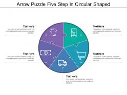 Arrow puzzle five step in circular shaped
