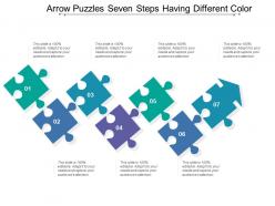 Arrow puzzles seven steps having different color