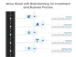Arrow road with brainstorming for investment and business process