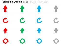 Arrow semicircle two way arrow ppt icons graphics