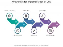 Arrow steps for implementation of crm