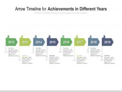 Arrow timeline for achievements in different years