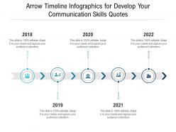 Arrow timeline for develop your communication skills quotes infographic template