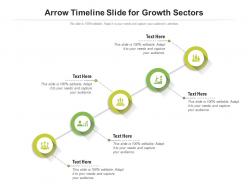 Arrow timeline slide for growth sectors infographic template