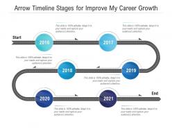 Arrow timeline stages for improve my career growth infographic template