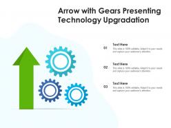 Arrow with gears presenting technology upgradation