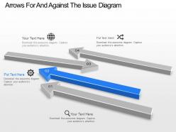 Arrows for and against the issue diagram powerpoint template slide