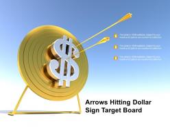 Arrows hitting dollar sign target board