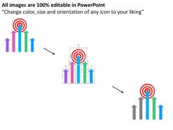 Arrows moving towards target flat powerpoint design