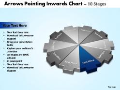 Arrows pointing inwards chart 10 stages powerpoint templates