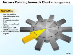 Arrows pointing inwards chart 10 stages style 3 powerpoint templates