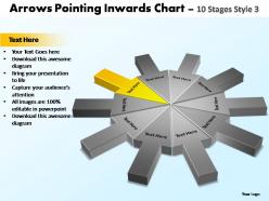 Arrows pointing inwards chart 10 stages style 3 powerpoint templates