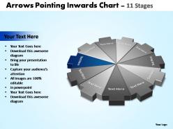 Arrows pointing inwards chart 11 stages powerpoint templates