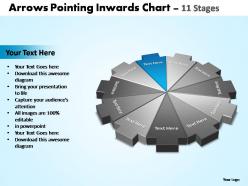 Arrows pointing inwards chart 11 stages powerpoint templates